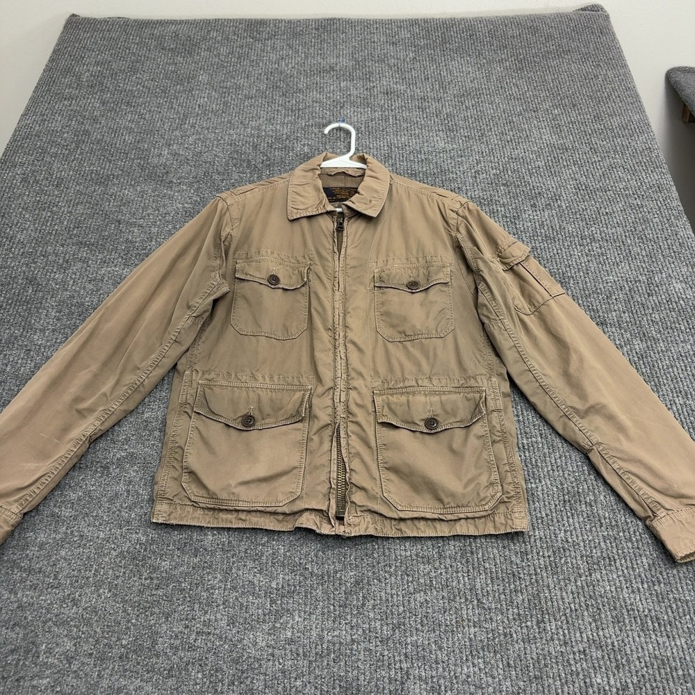 J Crew Field Jacket Mens S Brown Cotton Utility Military Workwear Casual